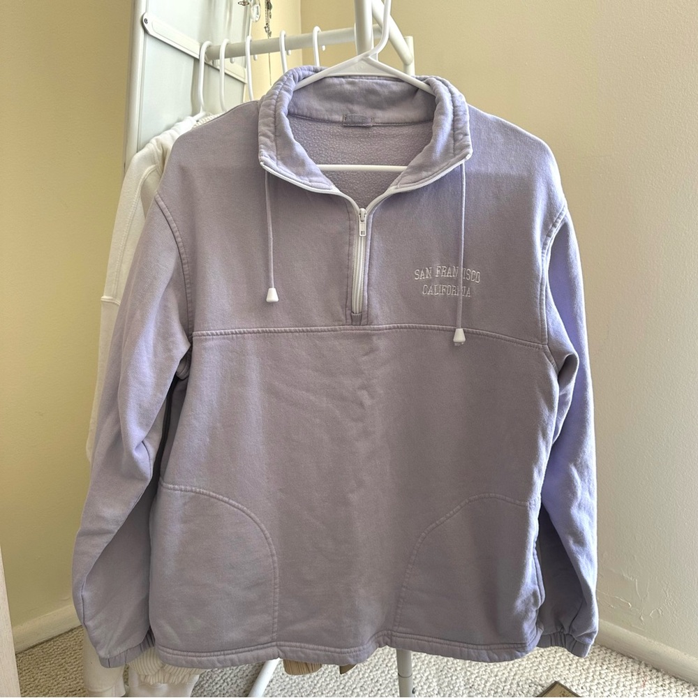 brandy melville half zip pullover sweater